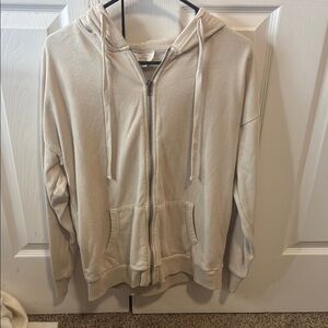 Hippie rose Beige Zip-Up Jacket size small